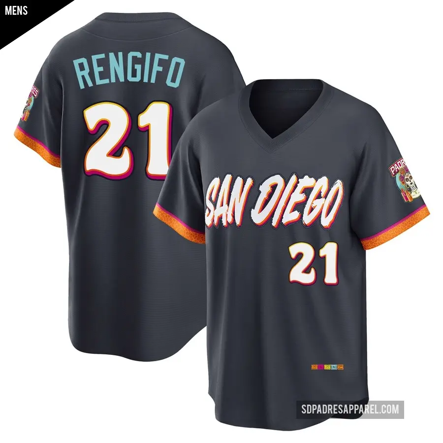 Men's San Diego Padres ＃21 Luis Rengifo Limited Obsidian 2026 City Connect Stadium Jersey