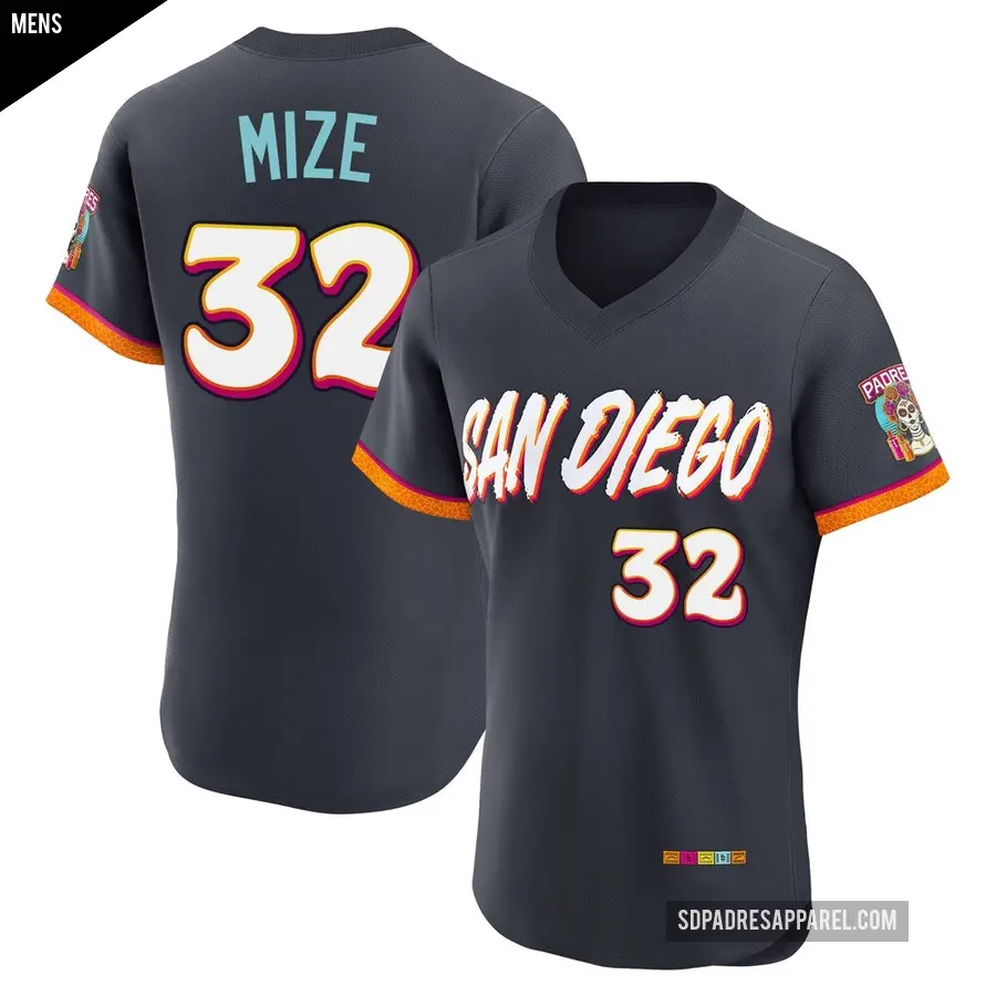 Men's San Diego Padres ＃32 Casey Mize Authentic Obsidian 2026 City Connect Stadium Jersey