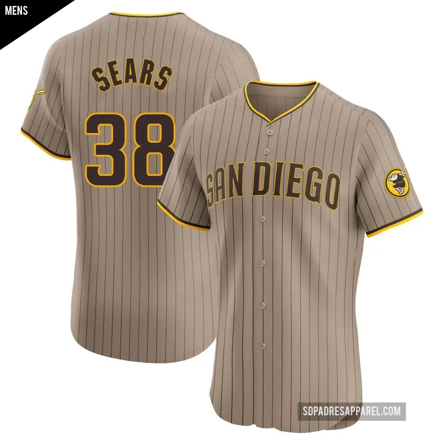 Men's San Diego Padres ＃38 JP Sears Elite Brown Alternate Jersey