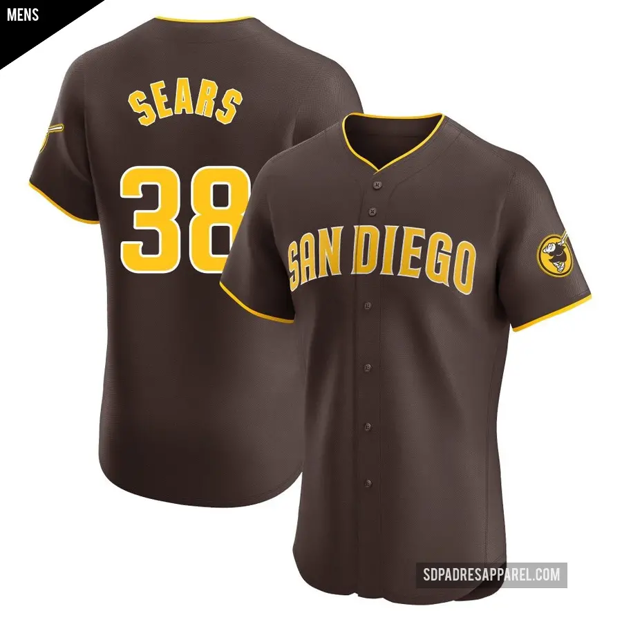 Men's San Diego Padres ＃38 JP Sears Elite Brown Road Vapor Premier Jersey