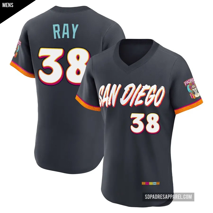 Men's San Diego Padres ＃38 Robbie Ray Authentic Obsidian 2026 City Connect Stadium Jersey