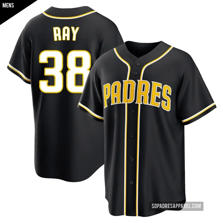 Men's San Diego Padres ＃38 Robbie Ray Replica Black Fashion Out Jersey