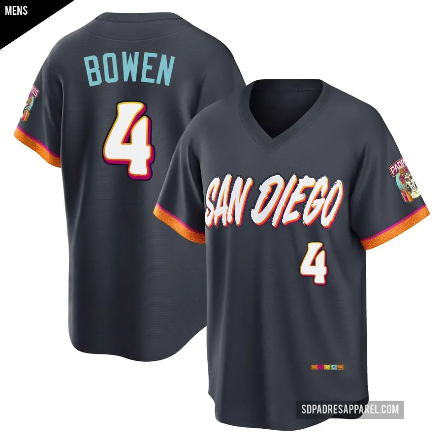 Men's San Diego Padres ＃4 Jase Bowen Limited Obsidian 2026 City Connect Stadium Jersey