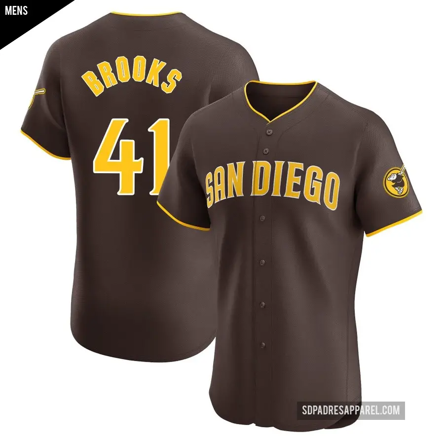 Men's San Diego Padres ＃41 Trenton Brooks Elite Brown Road Vapor Premier Jersey