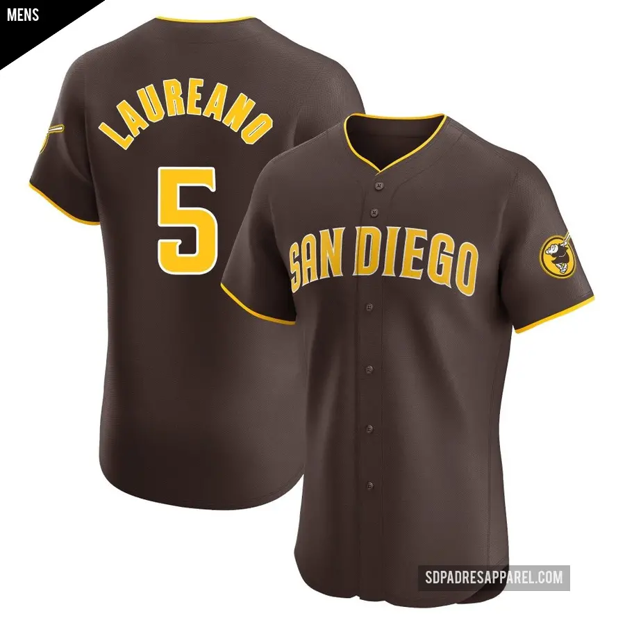 Men's San Diego Padres ＃5 Ramon Laureano Elite Brown Road Vapor Premier Jersey