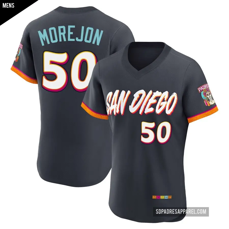 Men's San Diego Padres ＃50 Adrian Morejon Authentic Obsidian 2026 City Connect Stadium Jersey