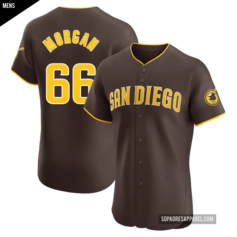 Men's San Diego Padres ＃66 David Morgan Elite Brown Road Vapor Premier Jersey