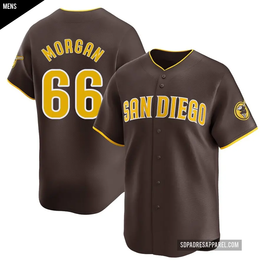 Men's San Diego Padres ＃66 David Morgan Limited Brown Away Jersey