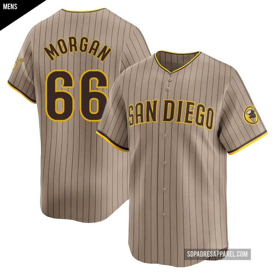 Men's San Diego Padres ＃66 David Morgan Limited Tan Alternate Jersey