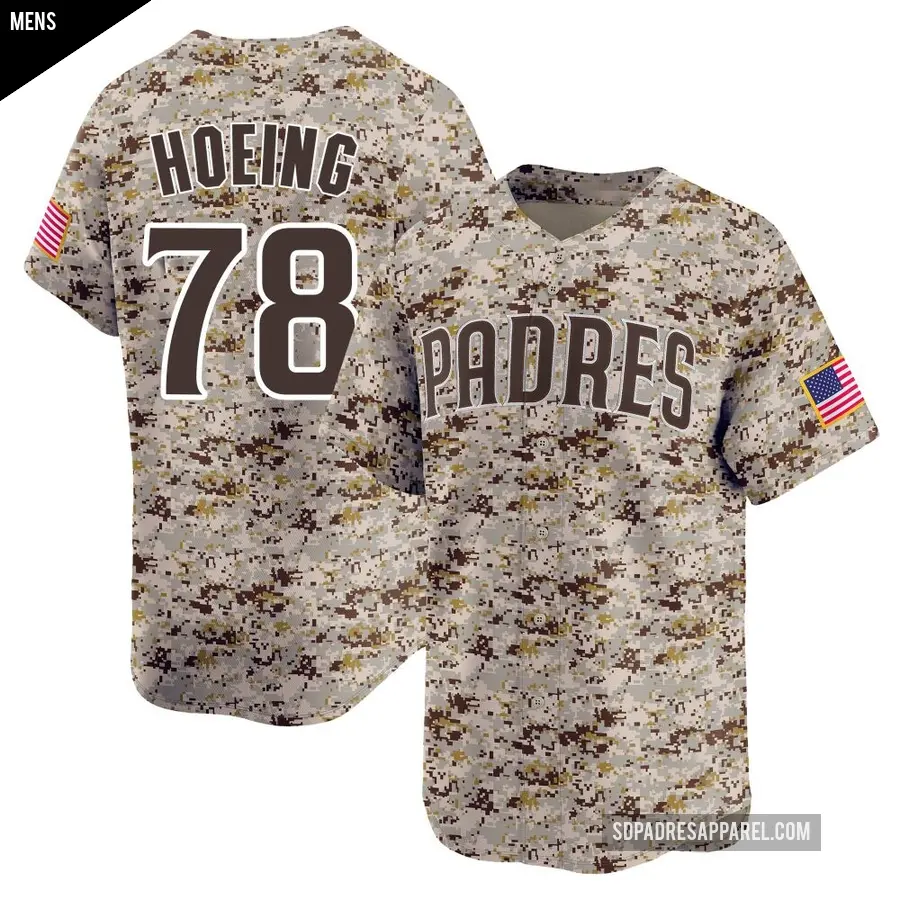 Men's San Diego Padres ＃78 Bryan Hoeing Limited Camo 2nd Alternate Jersey