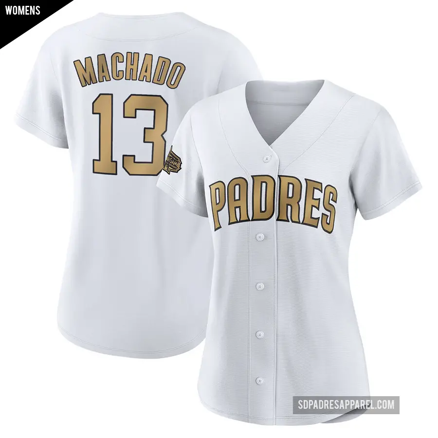 Women's San Diego Padres ＃13 Manny Machado Game White Authentic 2022 All-Star Jersey