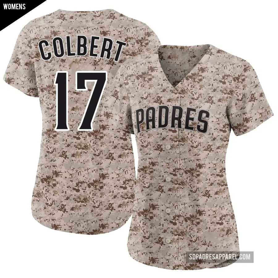 Women's San Diego Padres ＃17 Nate Colbert Limited Camo 2nd Alternate Jersey