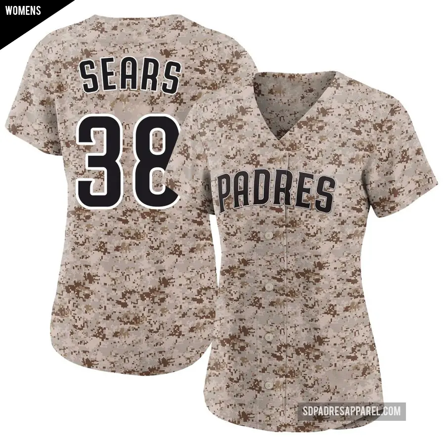 Women's San Diego Padres ＃38 JP Sears Limited Camo 2nd Alternate Jersey