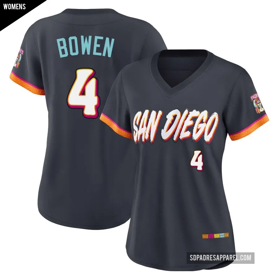 Women's San Diego Padres ＃4 Jase Bowen Limited Obsidian 2026 City Connect Stadium Jersey