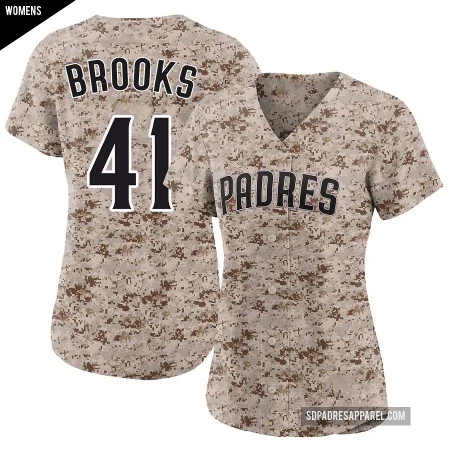 Women's San Diego Padres ＃41 Trenton Brooks Limited Camo 2nd Alternate Jersey