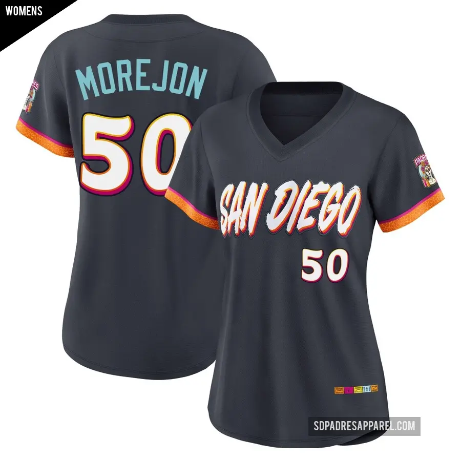 Women's San Diego Padres ＃50 Adrian Morejon Limited Obsidian 2026 City Connect Stadium Jersey