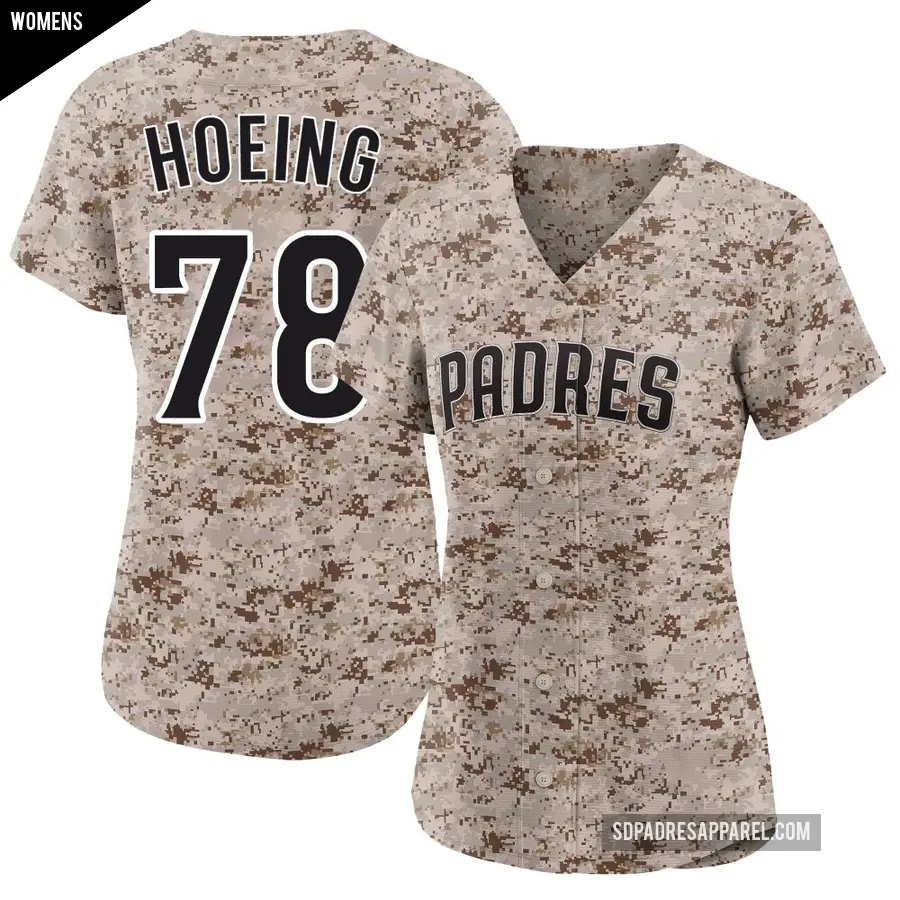 Women's San Diego Padres ＃78 Bryan Hoeing Limited Camo 2nd Alternate Jersey