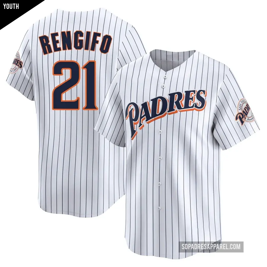 Youth San Diego Padres ＃21 Luis Rengifo Limited White Cooperstown Collection Jersey