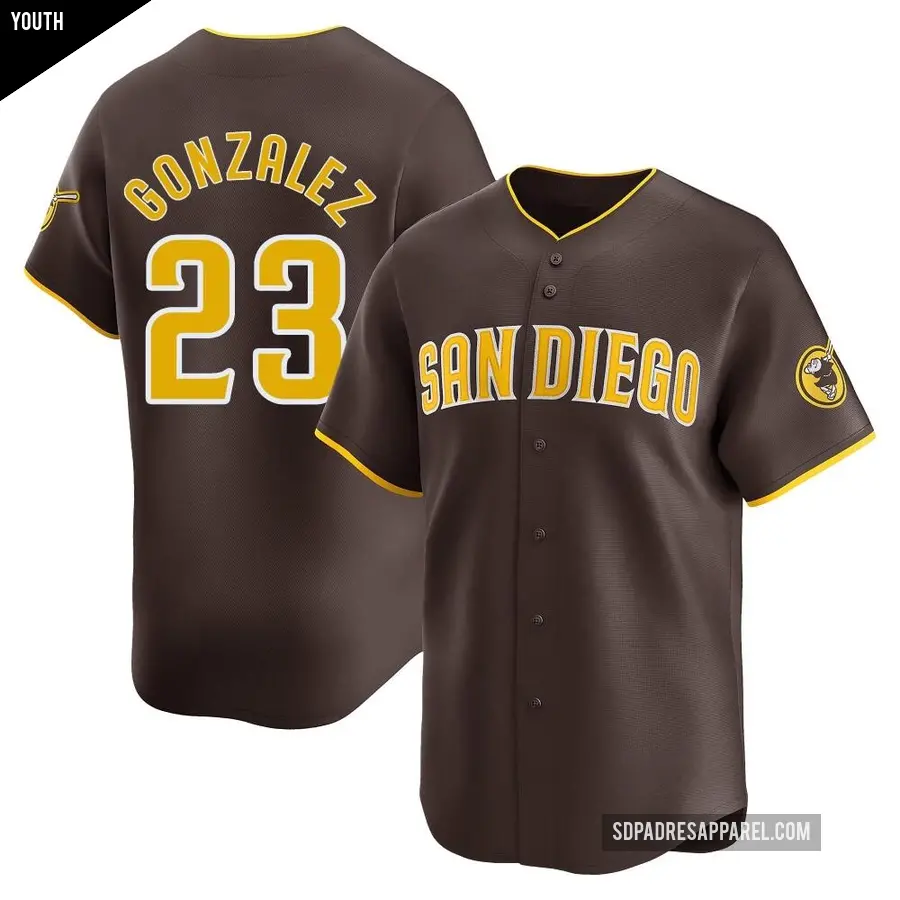 Youth San Diego Padres ＃23 Adrian Gonzalez Limited Brown Away Jersey