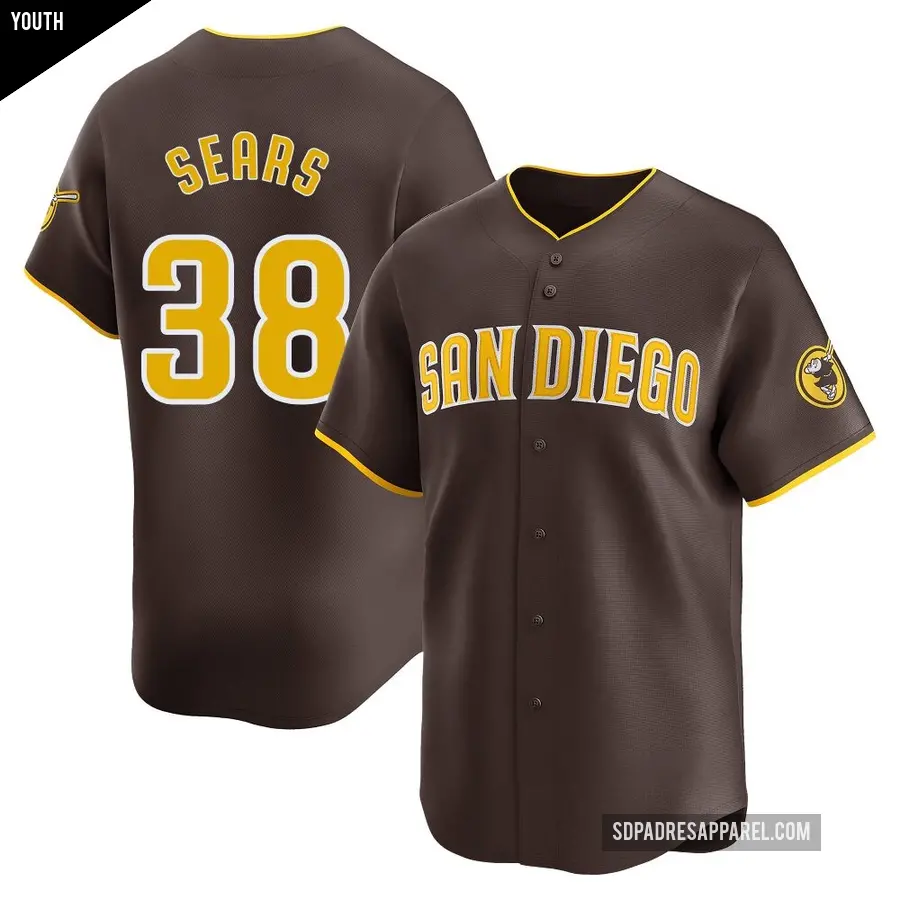 Youth San Diego Padres ＃38 JP Sears Limited Brown Away Jersey