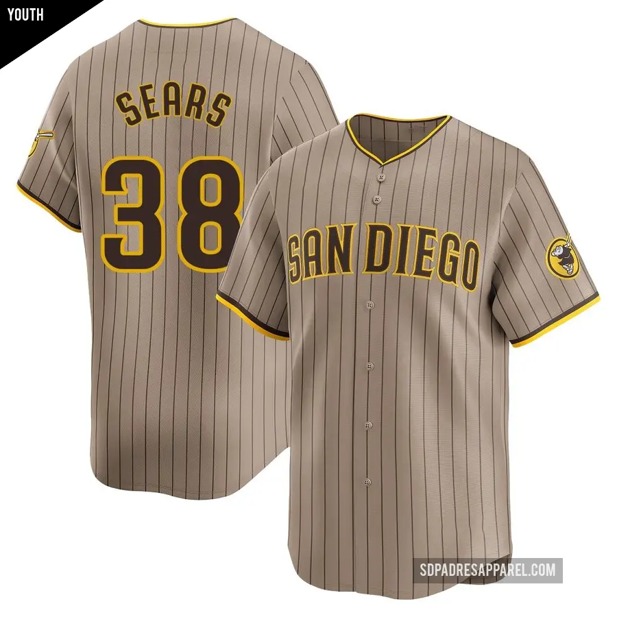 Youth San Diego Padres ＃38 JP Sears Limited Tan Alternate Jersey