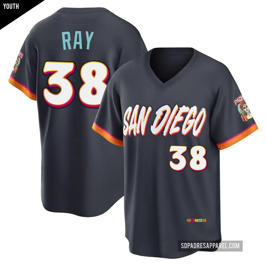 Youth San Diego Padres ＃38 Robbie Ray Limited Obsidian 2026 City Connect Stadium Jersey