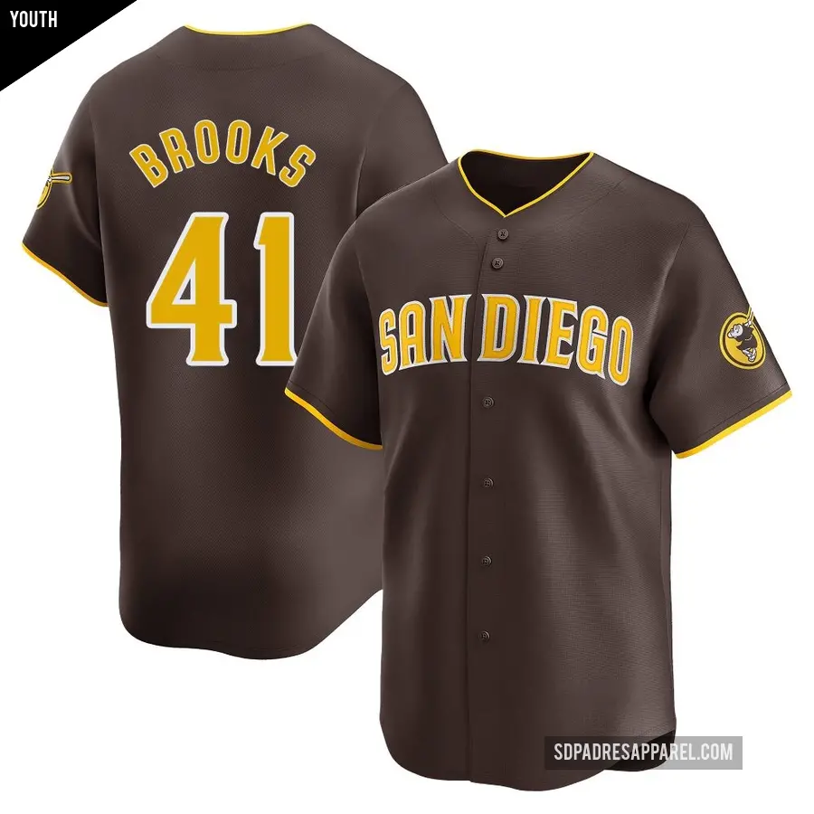 Youth San Diego Padres ＃41 Trenton Brooks Limited Brown Away Jersey