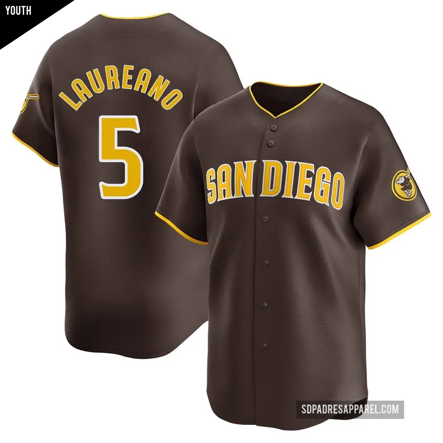 Youth San Diego Padres ＃5 Ramon Laureano Limited Brown Away Jersey