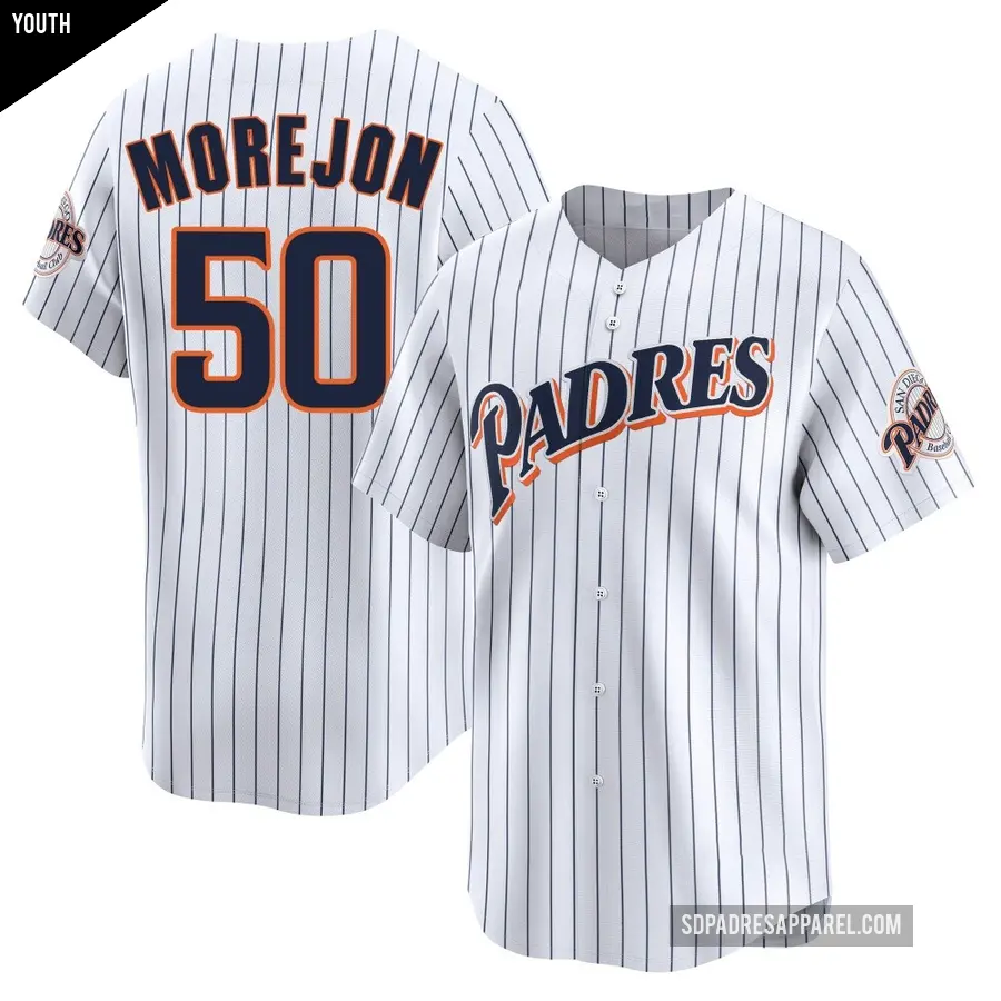 Youth San Diego Padres ＃50 Adrian Morejon Limited White Cooperstown Collection Jersey